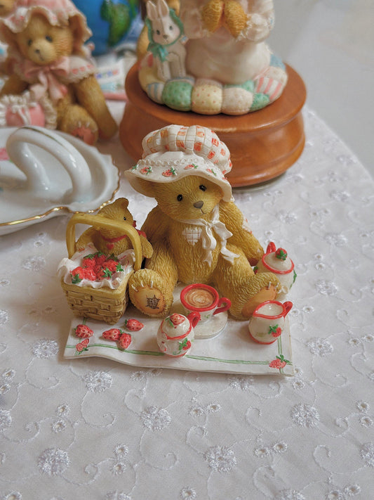 Thelma Bear Statue - Cherished Teddies - "Cozy Tea For Two" 🐻