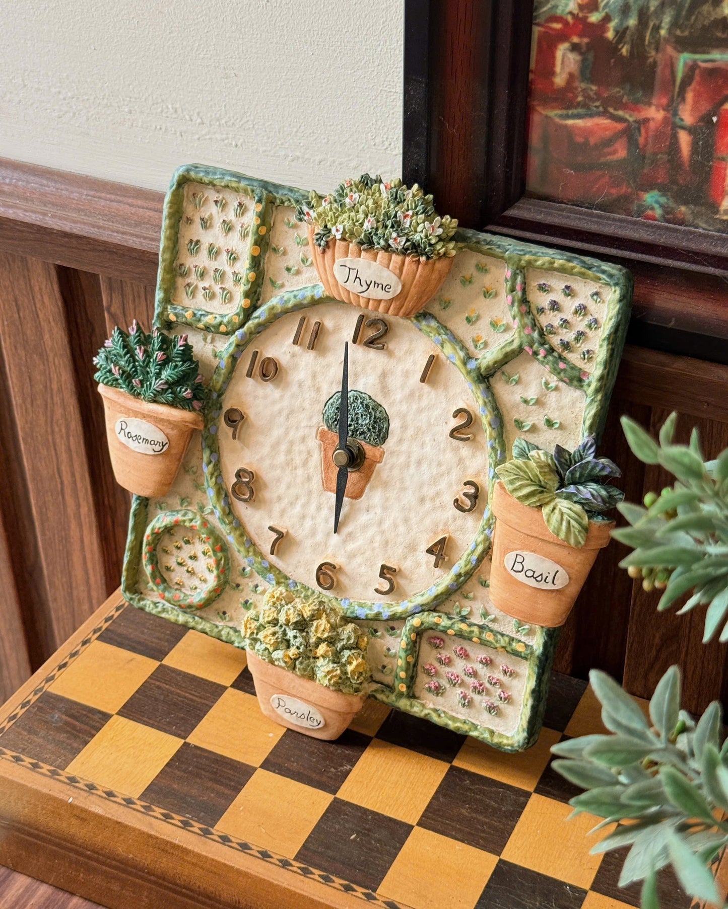 Vintage Herb Garden Clock