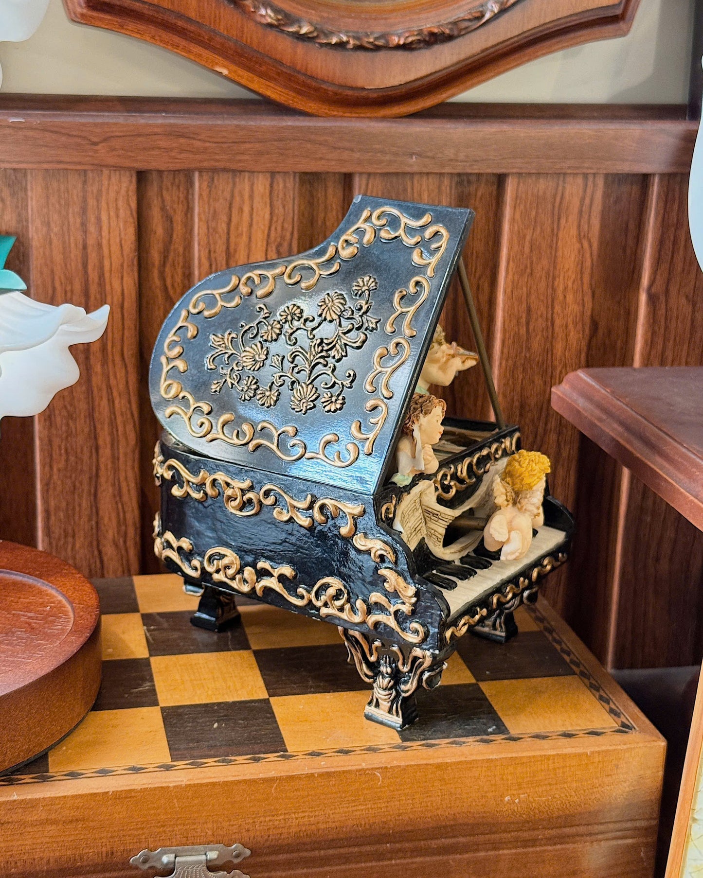 Vintage Angel Piano Music Box