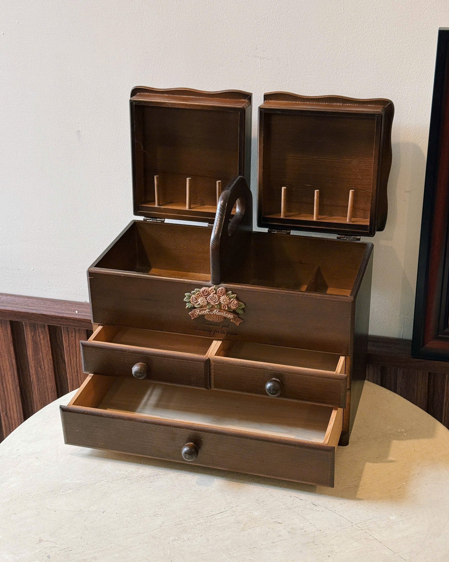 "Sweet Marriage" Wooden Cabinet