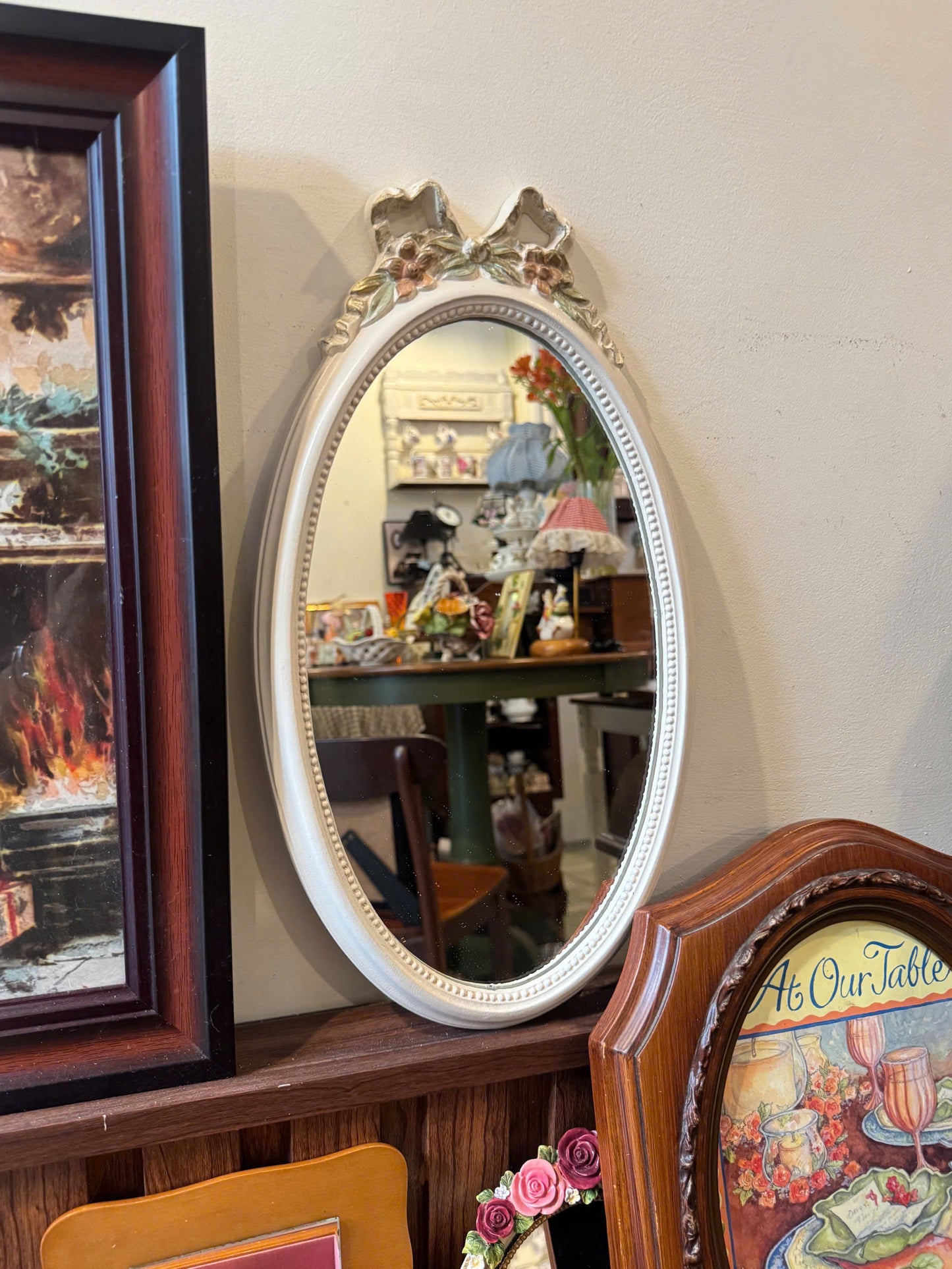 Vintage Floral Bow Mirror