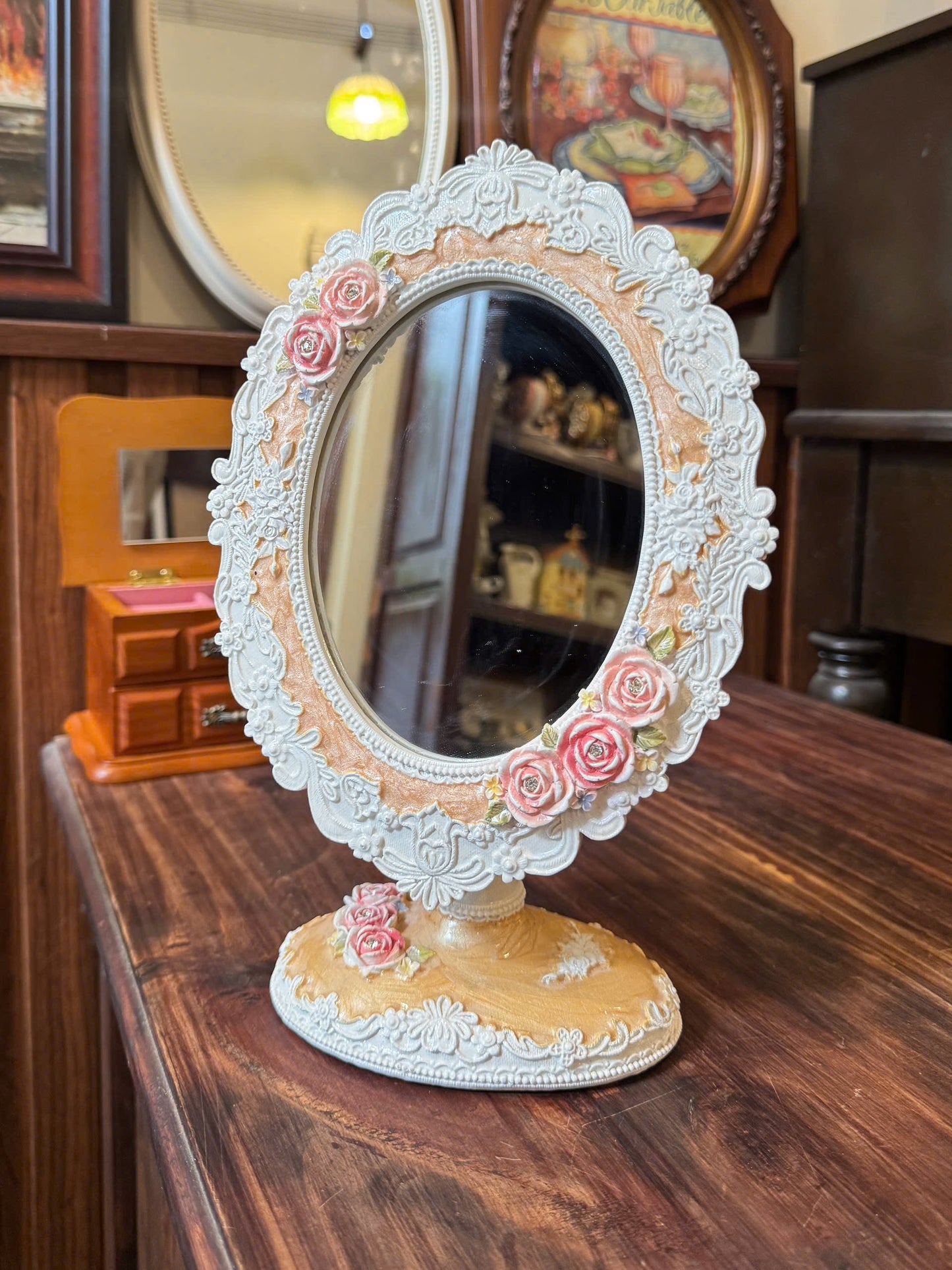 Vintage Rose Vanity Mirror