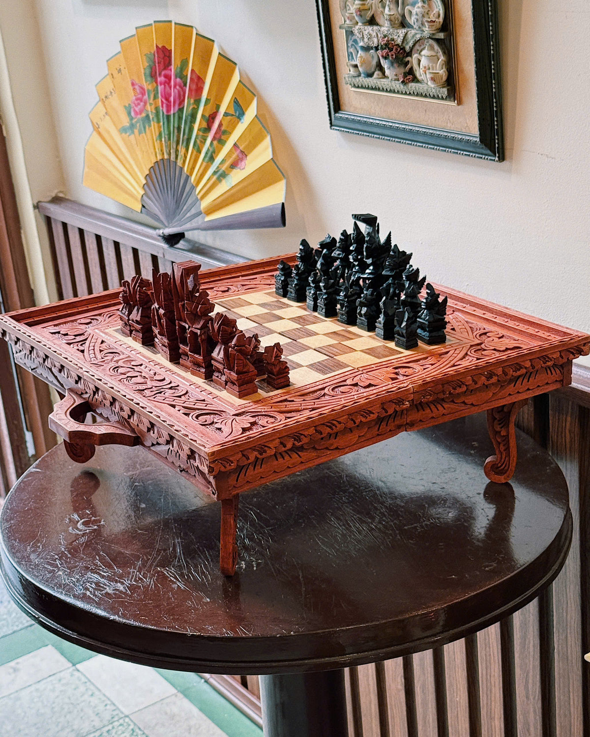 Antique Wooden Chess Set
