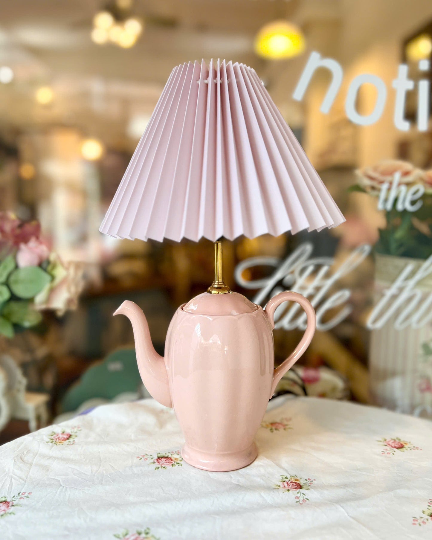 Pastel Pink Teapot Lamp
