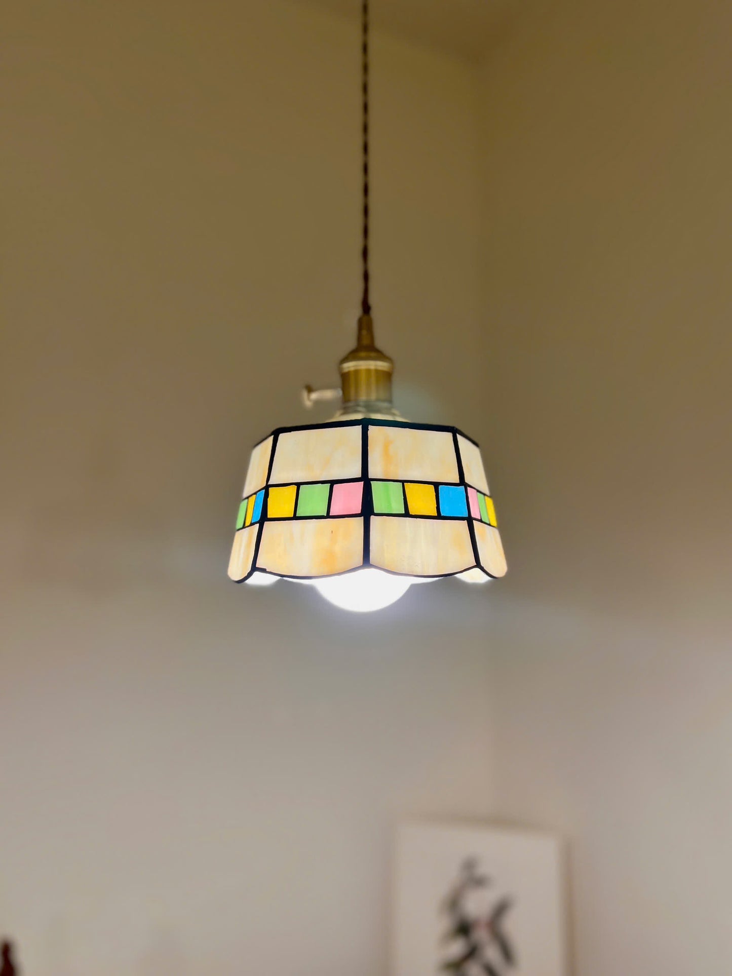 Colorful Stained Glass Pendant Light