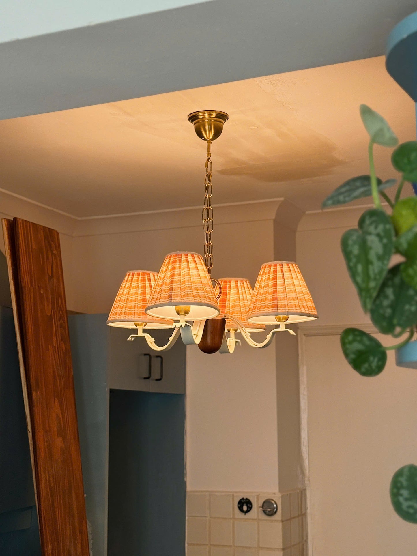 Tartan Pattern Lampshade Chadelier