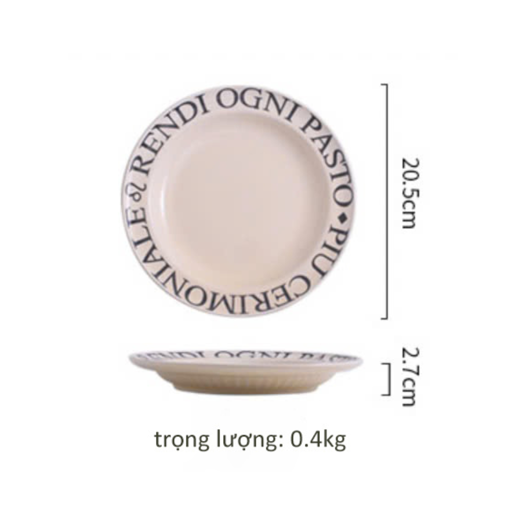 Italian Style Letter Plate & Bowl