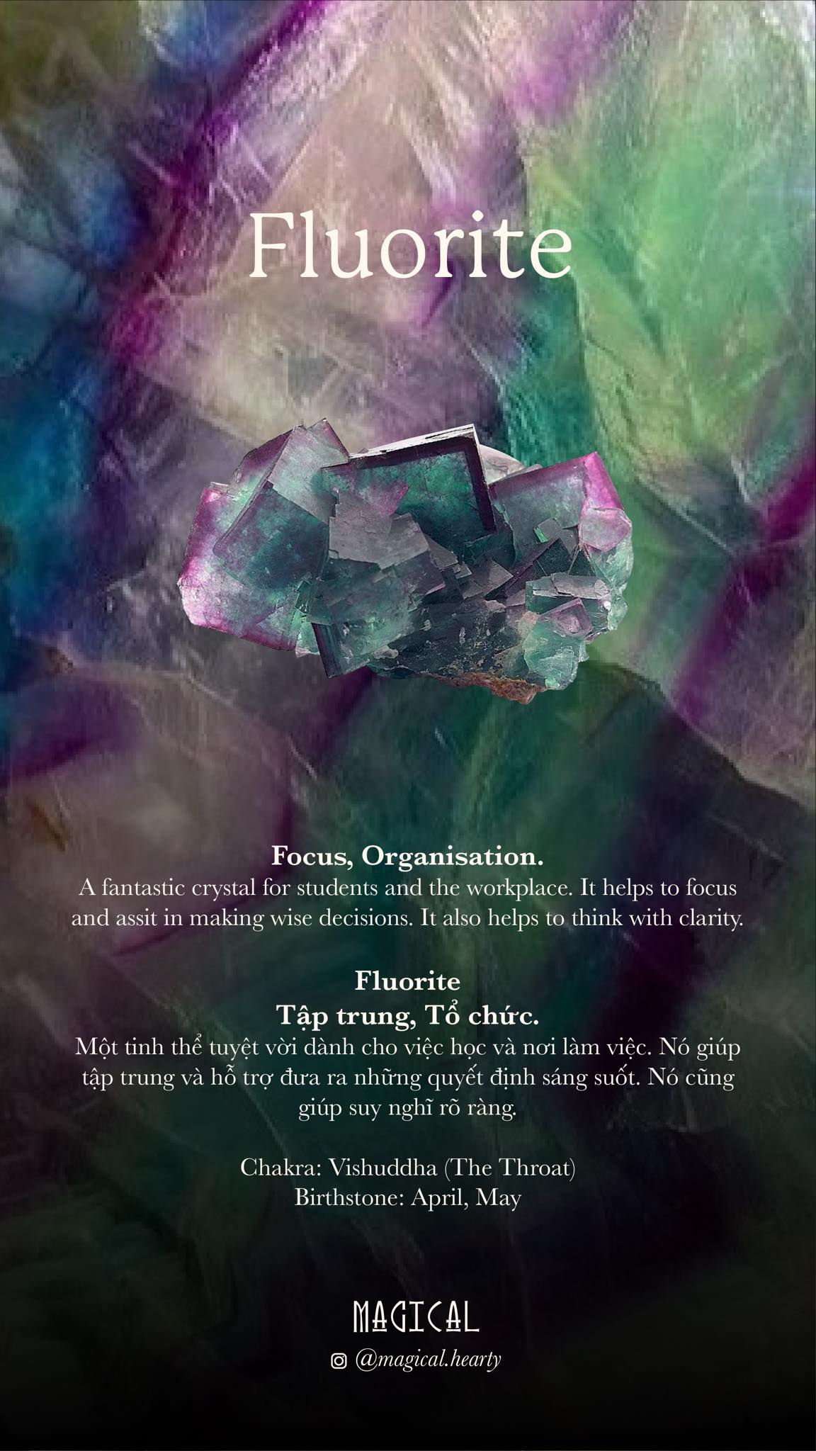 Blue Fluorite hình trái tim