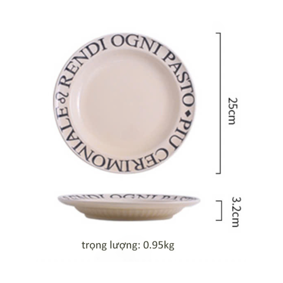 Italian Style Letter Plate & Bowl