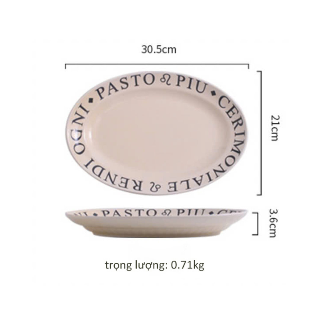 Italian Style Letter Plate & Bowl