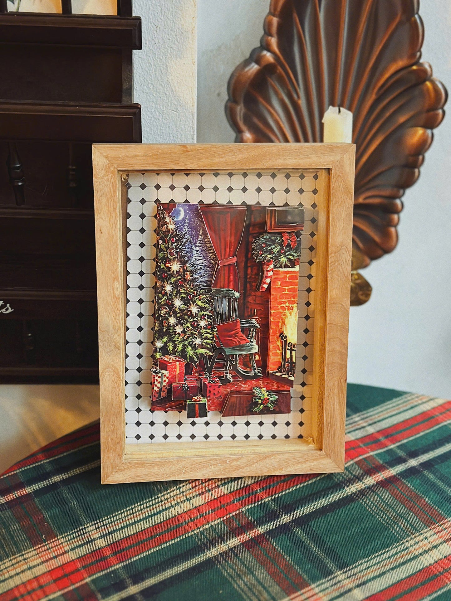 Khung tranh 3D họa tiết Giáng Sinh xinh xắn
