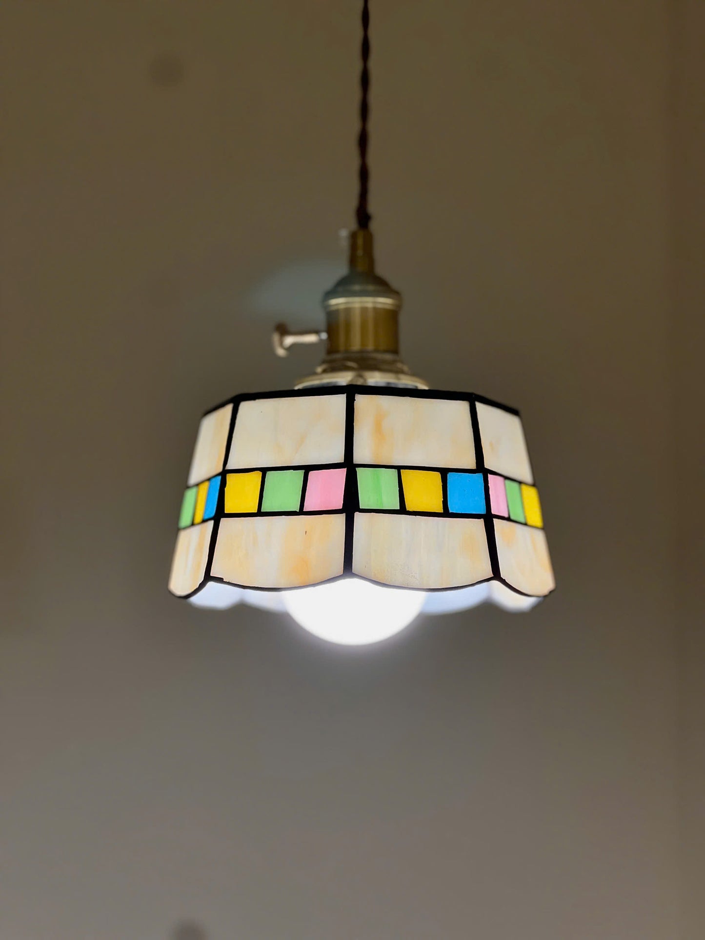 Colorful Stained Glass Pendant Light