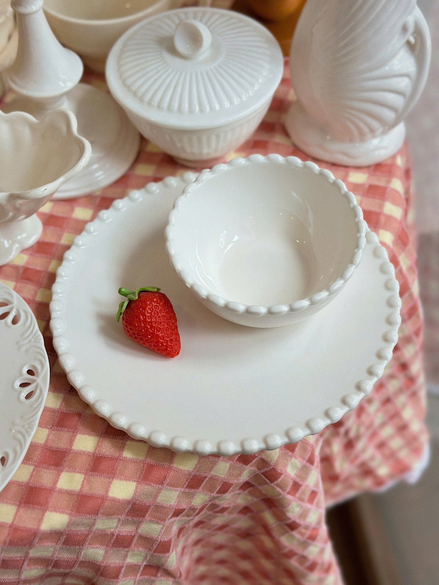 White Ceramic Plate & Bowl