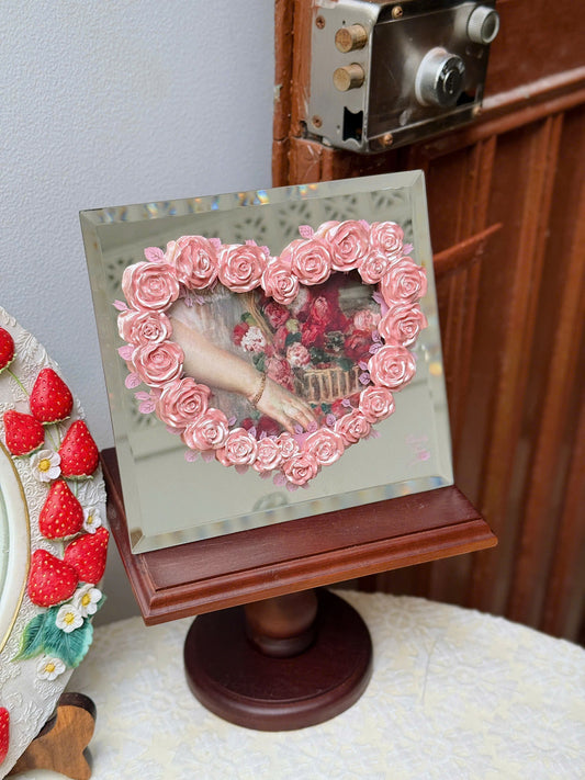 Vintage Roses Mirror Frame