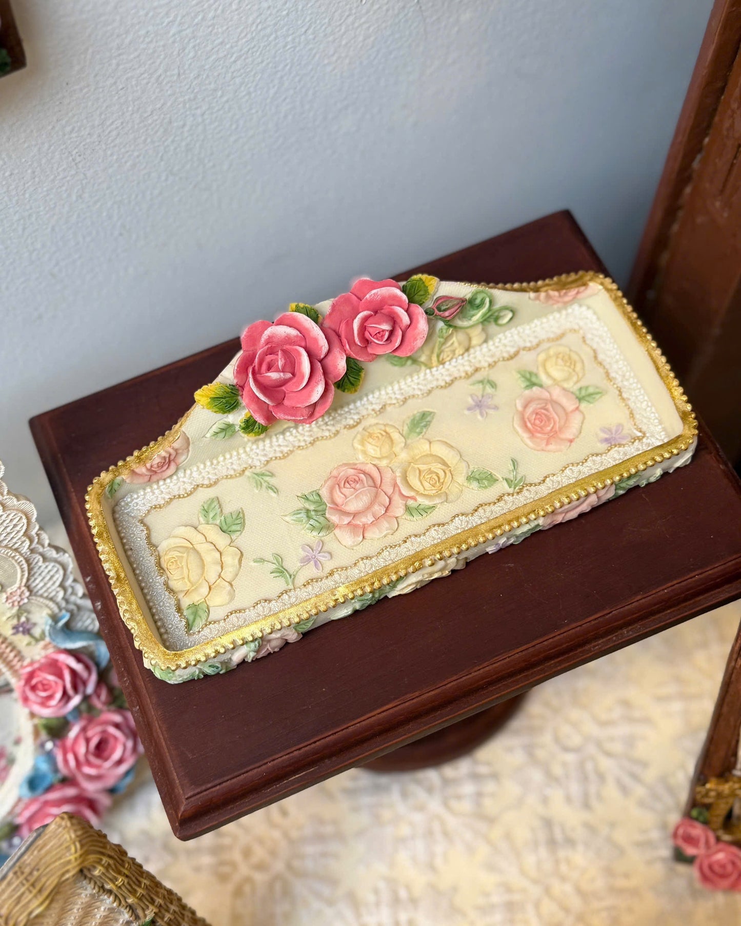 Floral Pattern Jewelry Tray