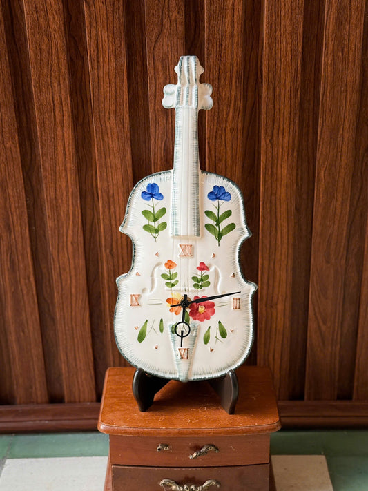 Ceramic Violin Shaped Wall Clock