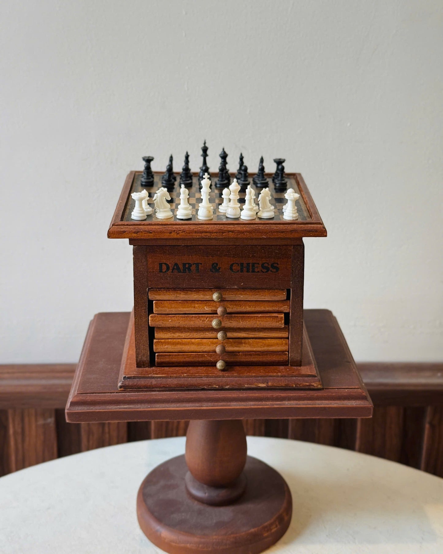 Vintage Chess d Dart Cabinet