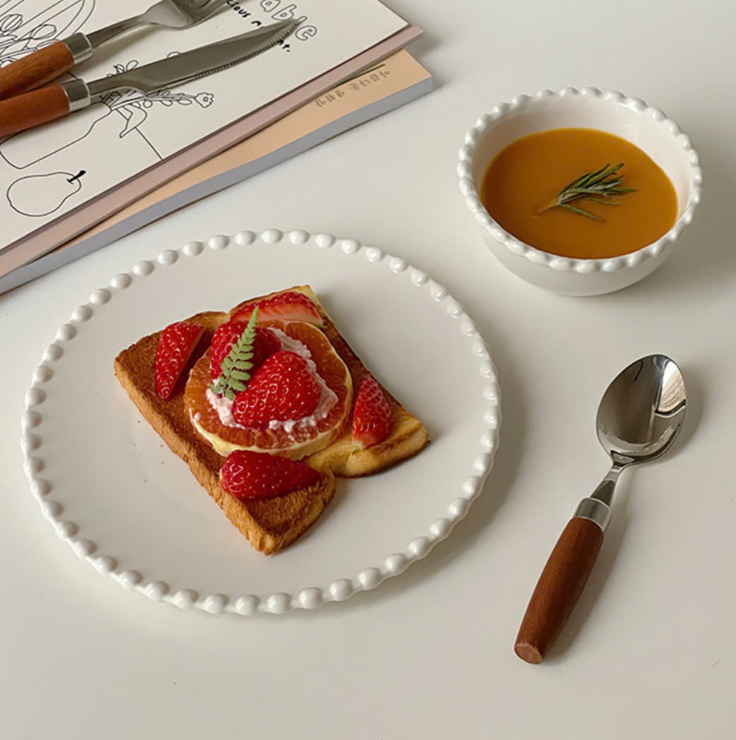 White Ceramic Plate & Bowl