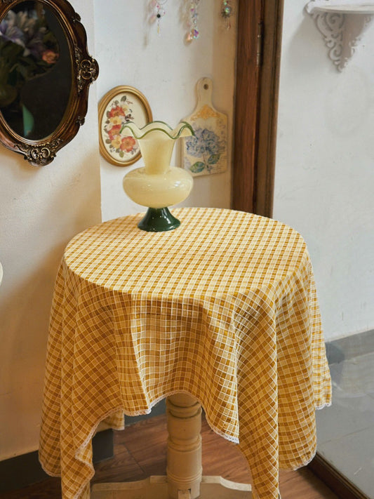Yellow Gingham Tablecloth