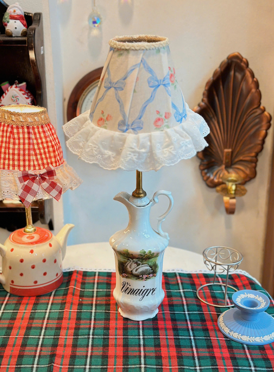 Reworked Swan Pattern Tea Pot Lamp