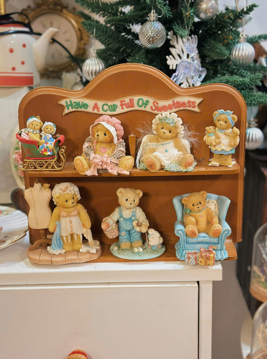Wooden Figure Display Double Shelf