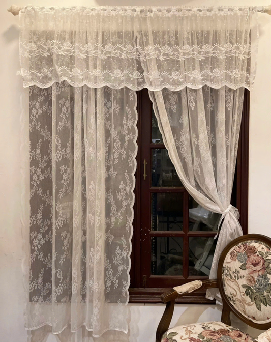 Vintage Lace Curtain Header