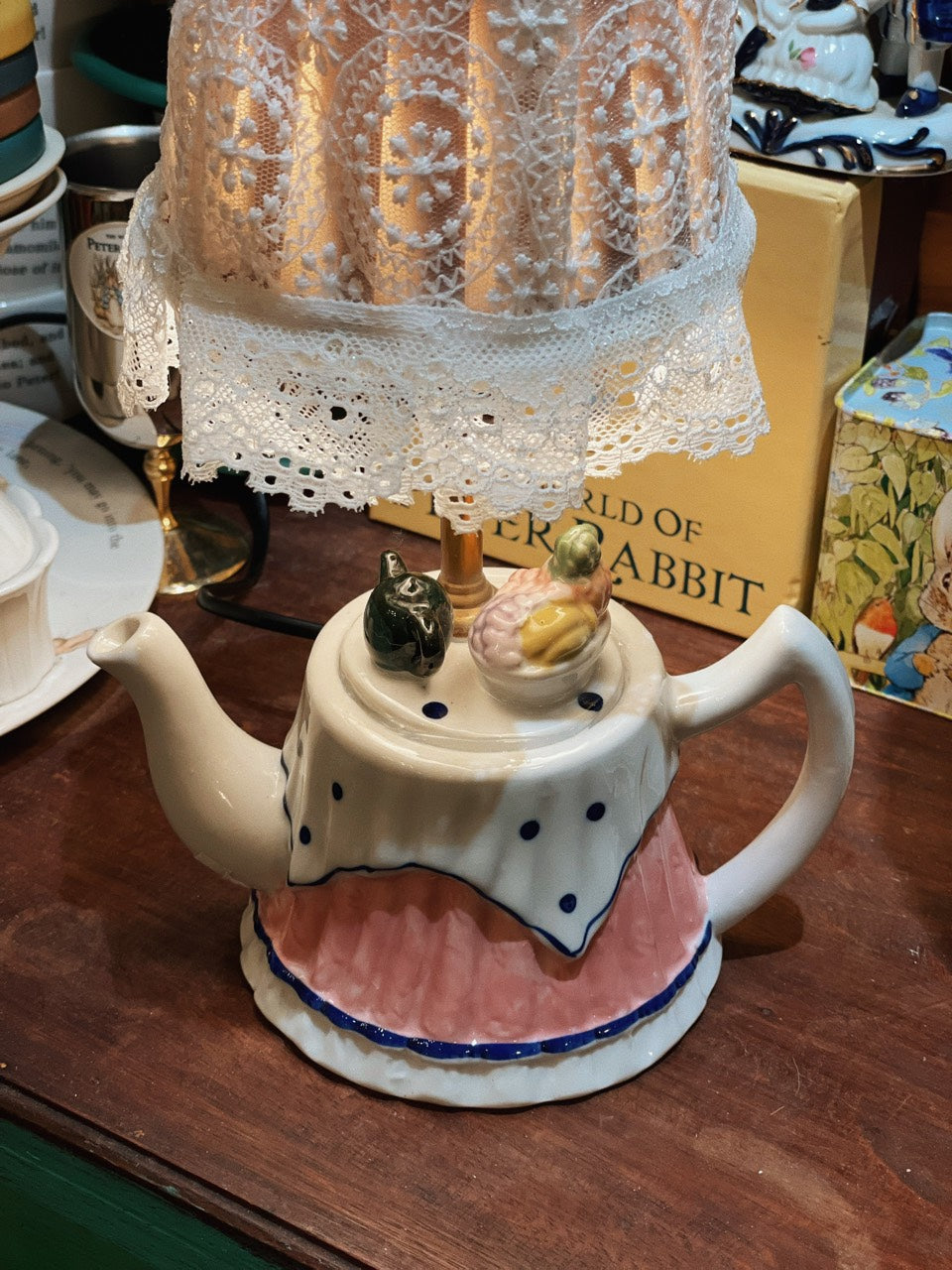 Reworked Pink Tea Pot Lamp