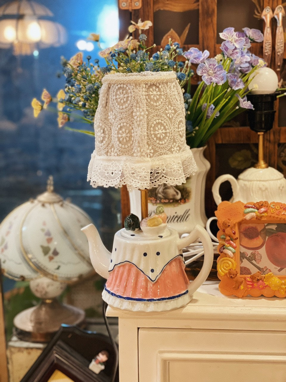 Reworked Pink Tea Pot Lamp
