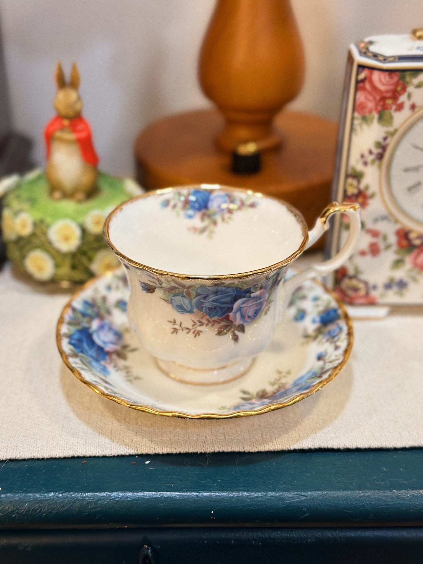 Bộ tách trà Royal Albert hoa hồng xanh ✨