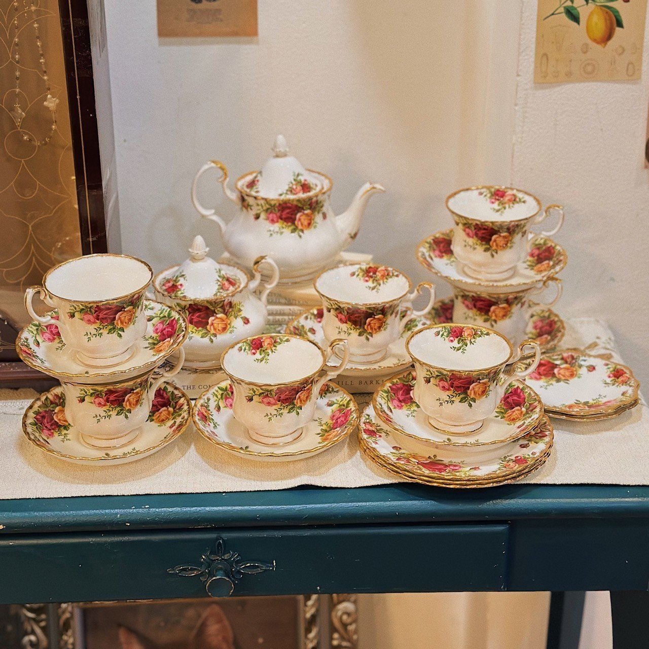 Set tách trà hoa hoạ tiết cổ điển Royal Albert 🌸