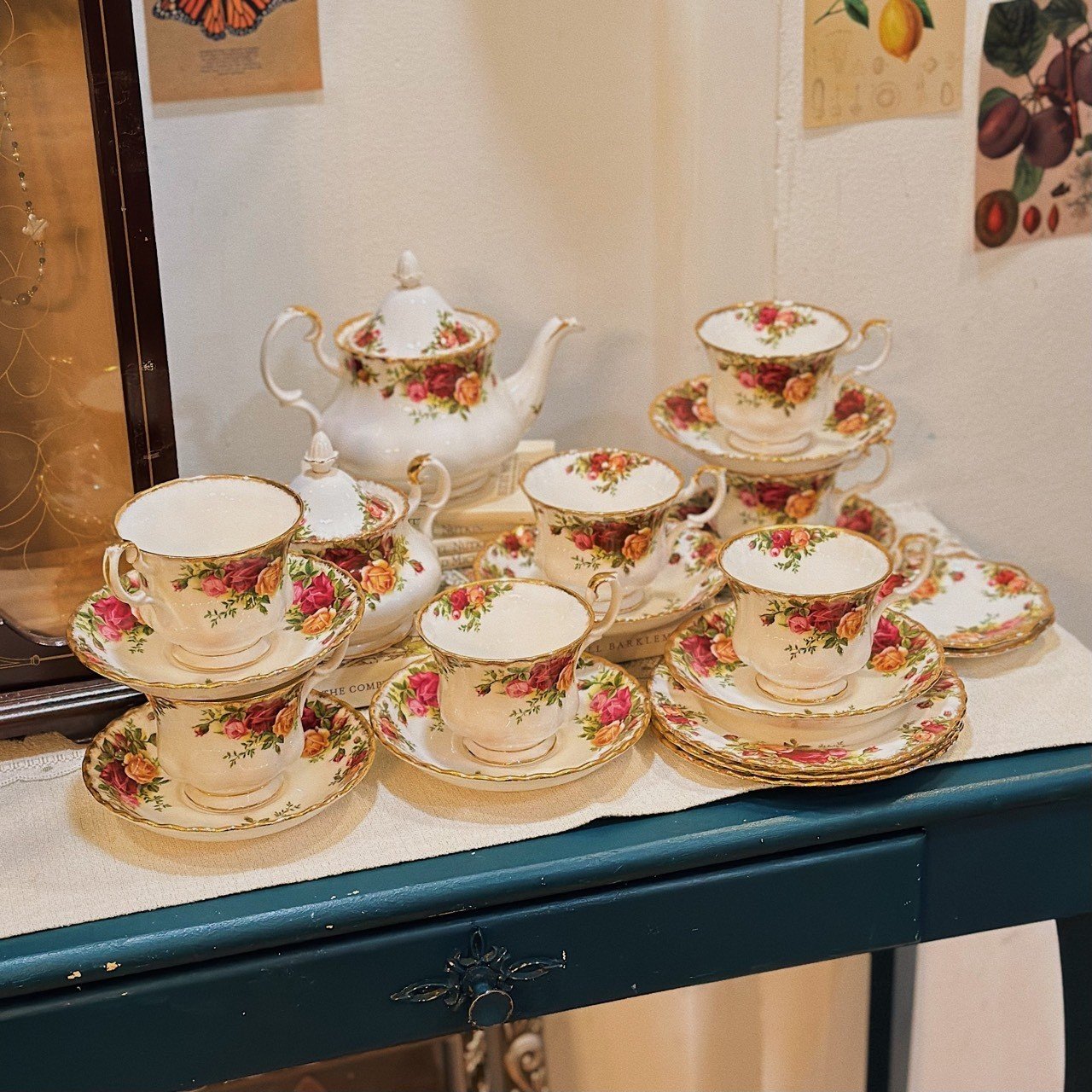 Set tách trà hoa hoạ tiết cổ điển Royal Albert 🌸