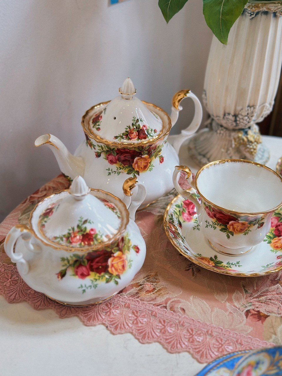 Set tách trà hoa hoạ tiết cổ điển Royal Albert 🌸