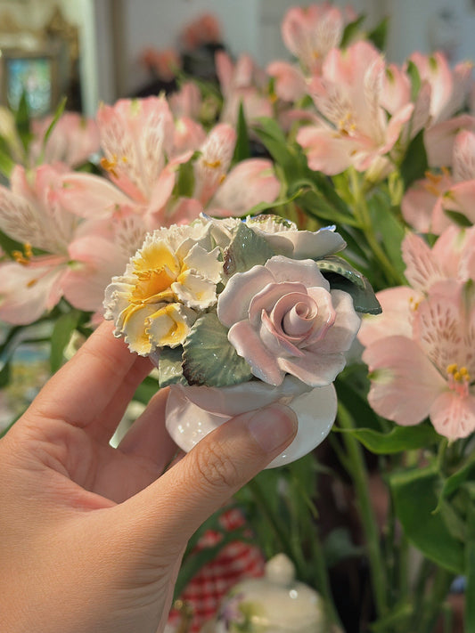 Vintage Porcelain Flowers Figurine