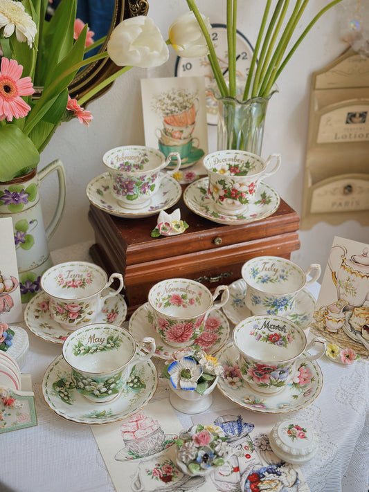 Royal Albert Month Flowers Tea Cup & Saucer
