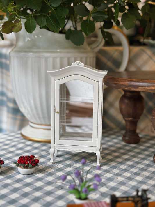 Miniature white tall glass cabinet ✨