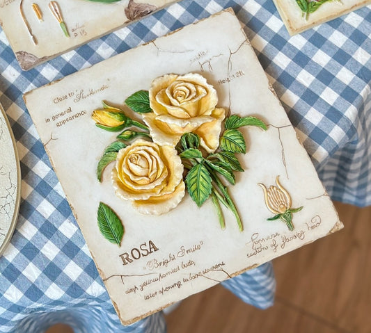 Vintage Marks And Spencer 3D Wall Hanging Plaque "Rosa" Hand Painted
