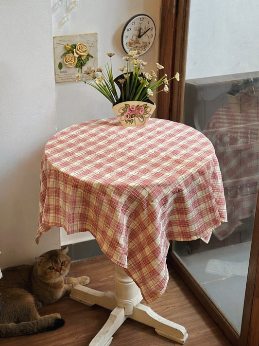Pink Tartan Tablecloth✨
