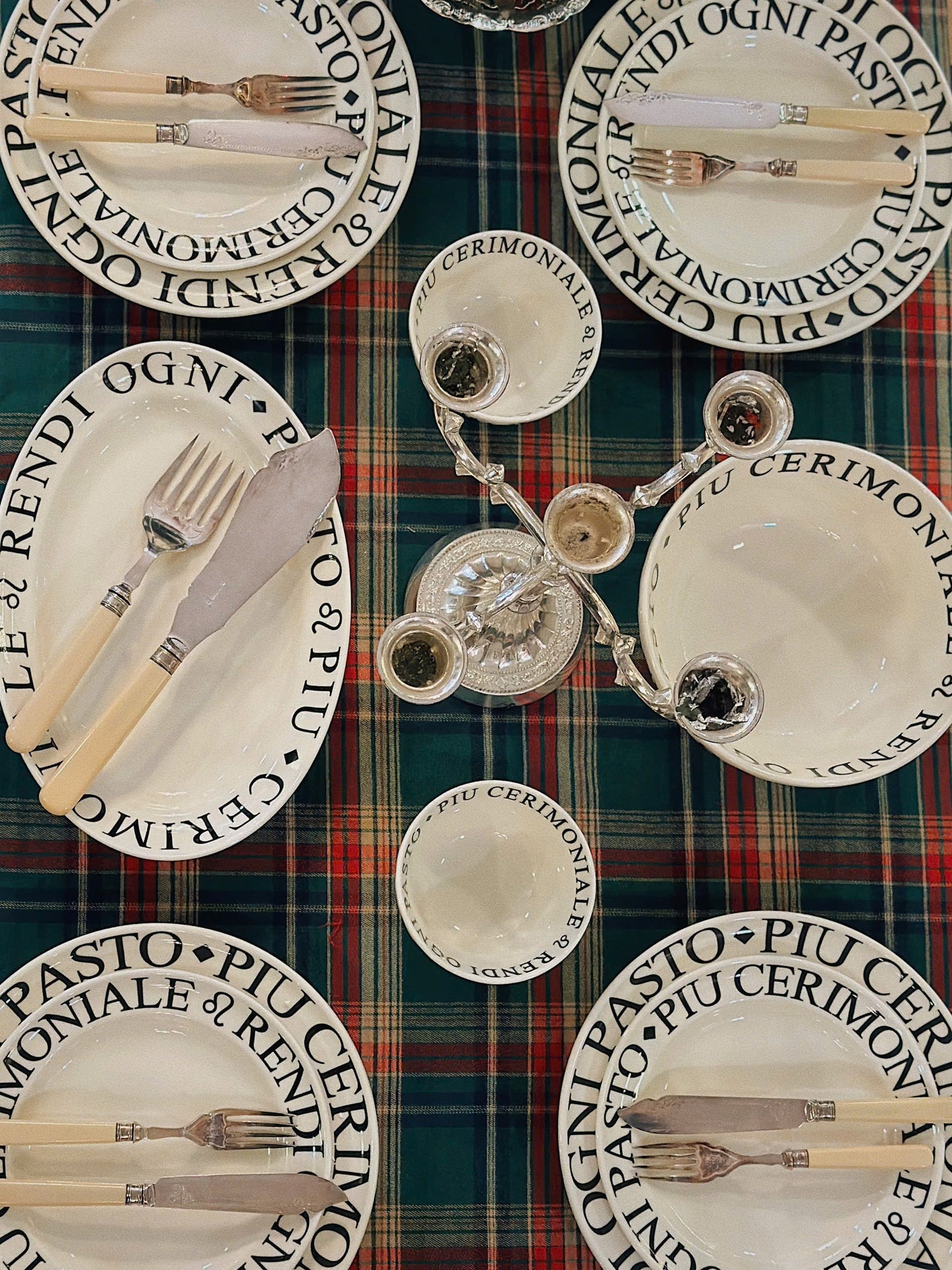Italian Style Letter Plate & Bowl