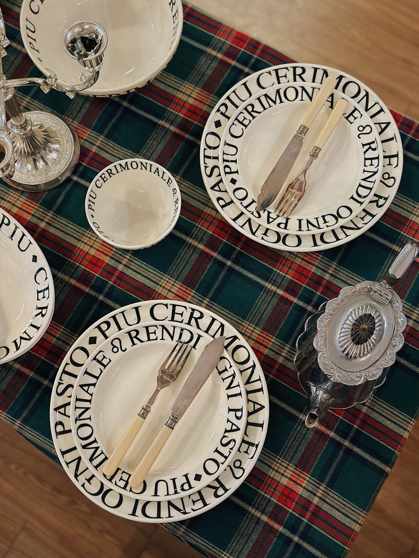 Italian Style Letter Plate & Bowl