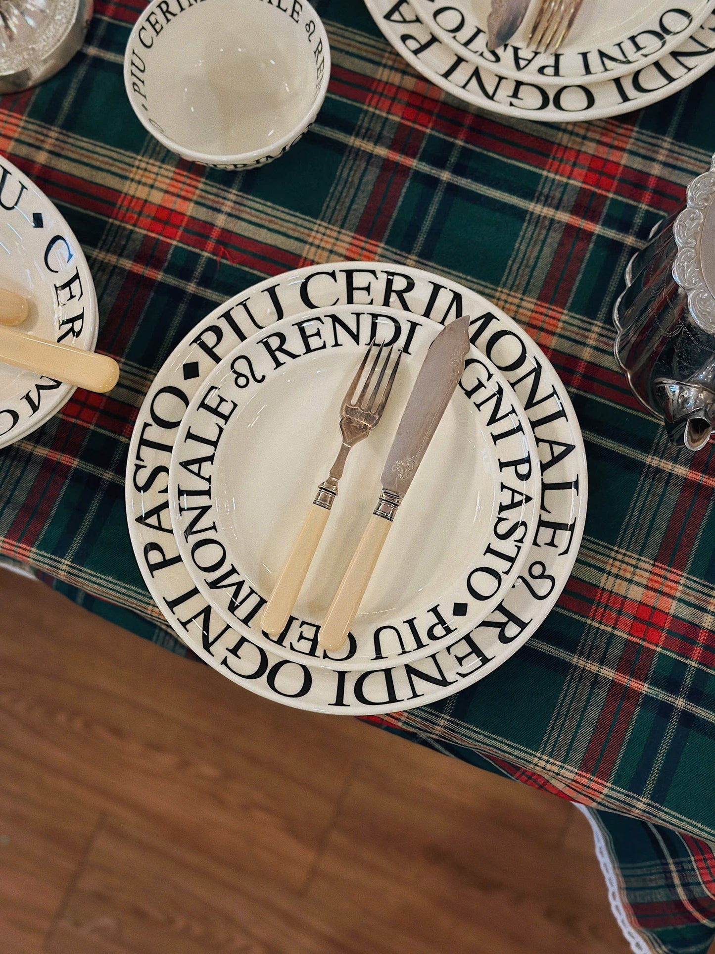 Italian Style Letter Plate & Bowl