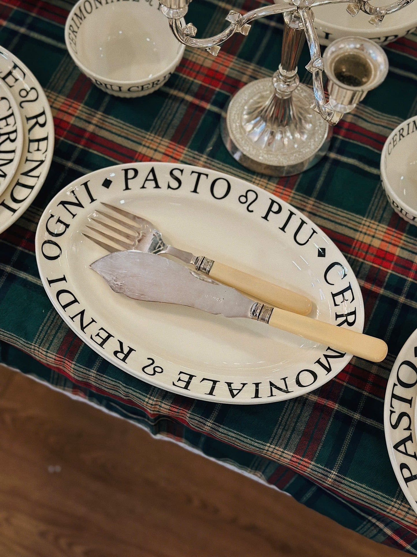 Italian Style Letter Plate & Bowl