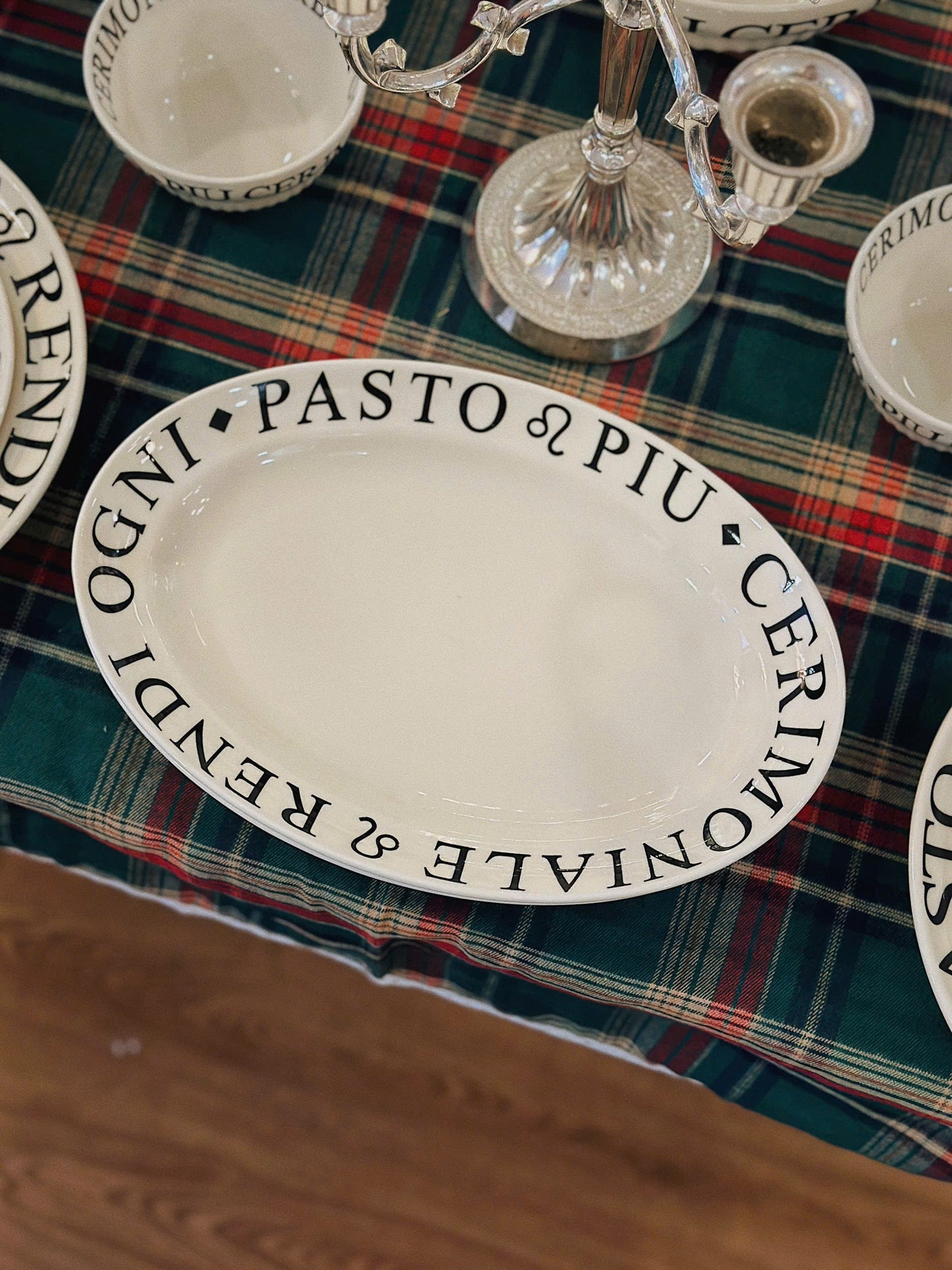 Italian Style Letter Plate & Bowl
