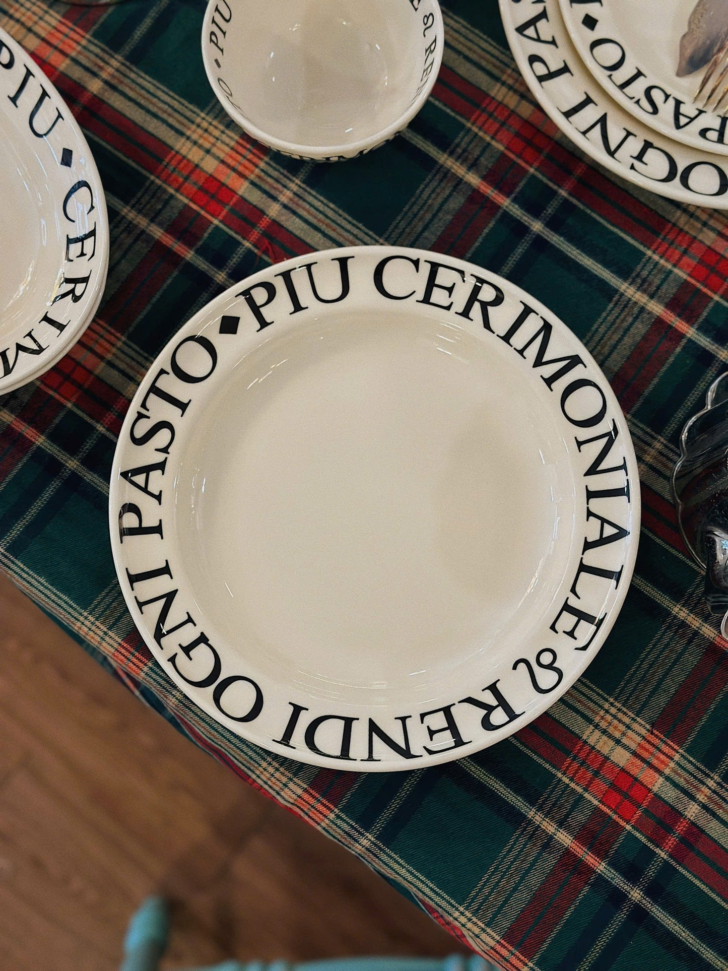 Italian Style Letter Plate & Bowl