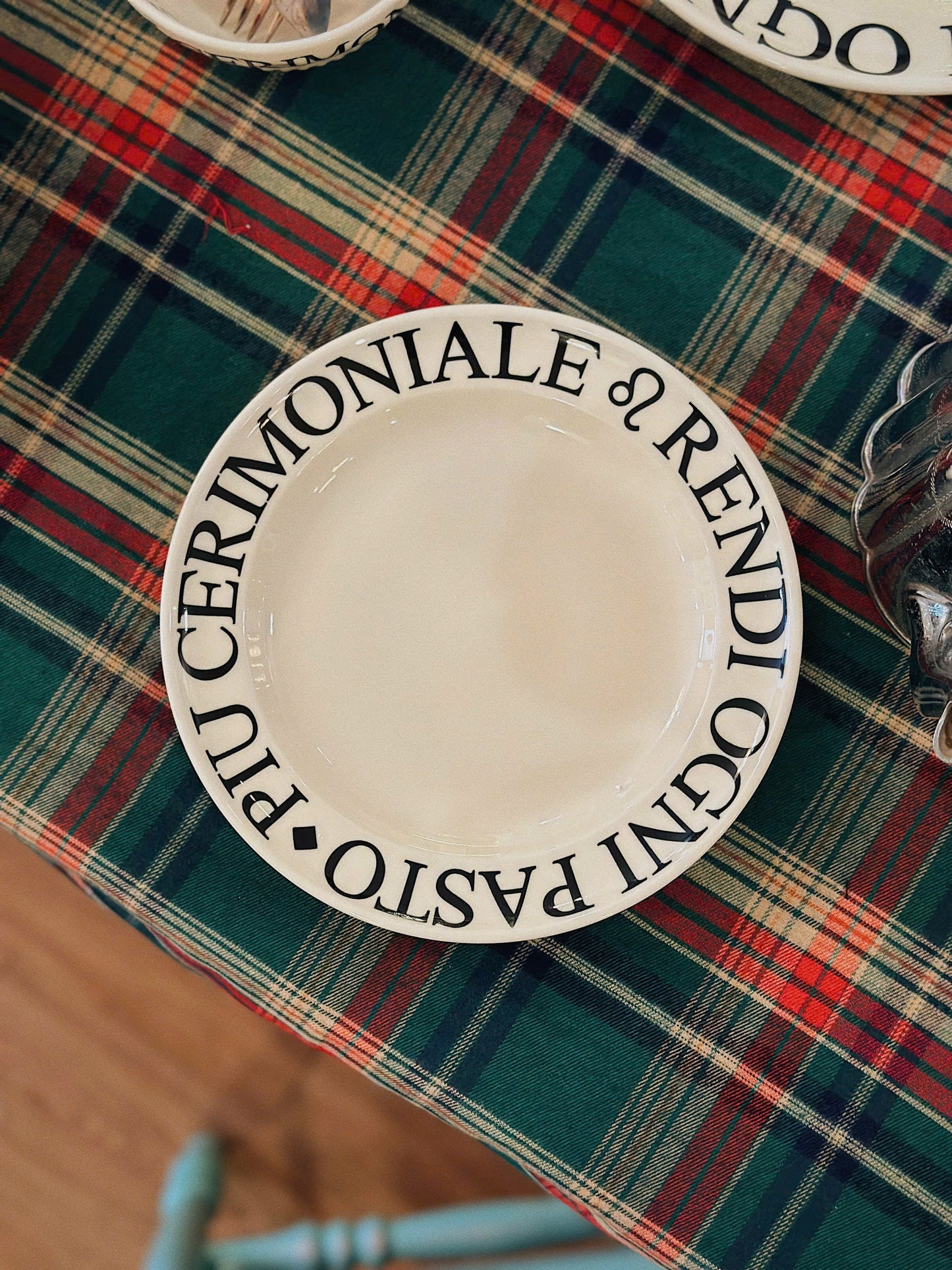 Italian Style Letter Plate & Bowl