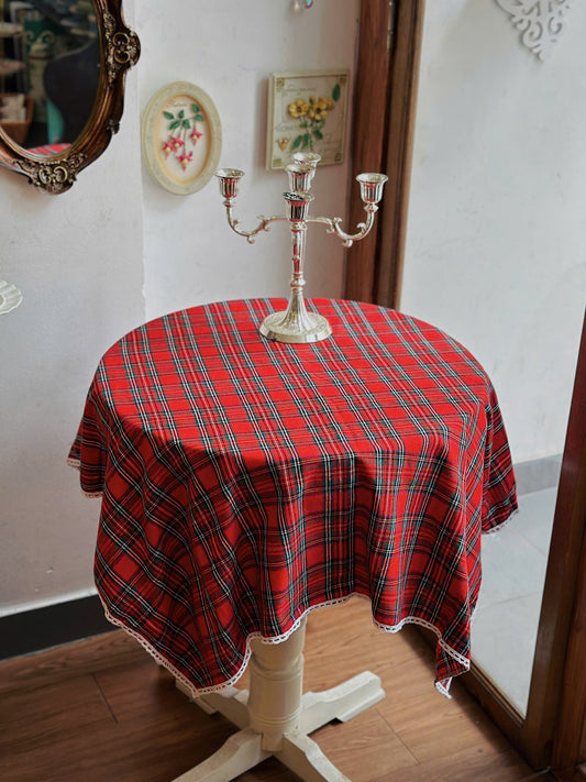 Xmas Tablecloth Red Tartan 03
