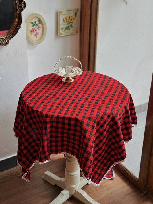 Xmas Tablecloth Red Gingham 01