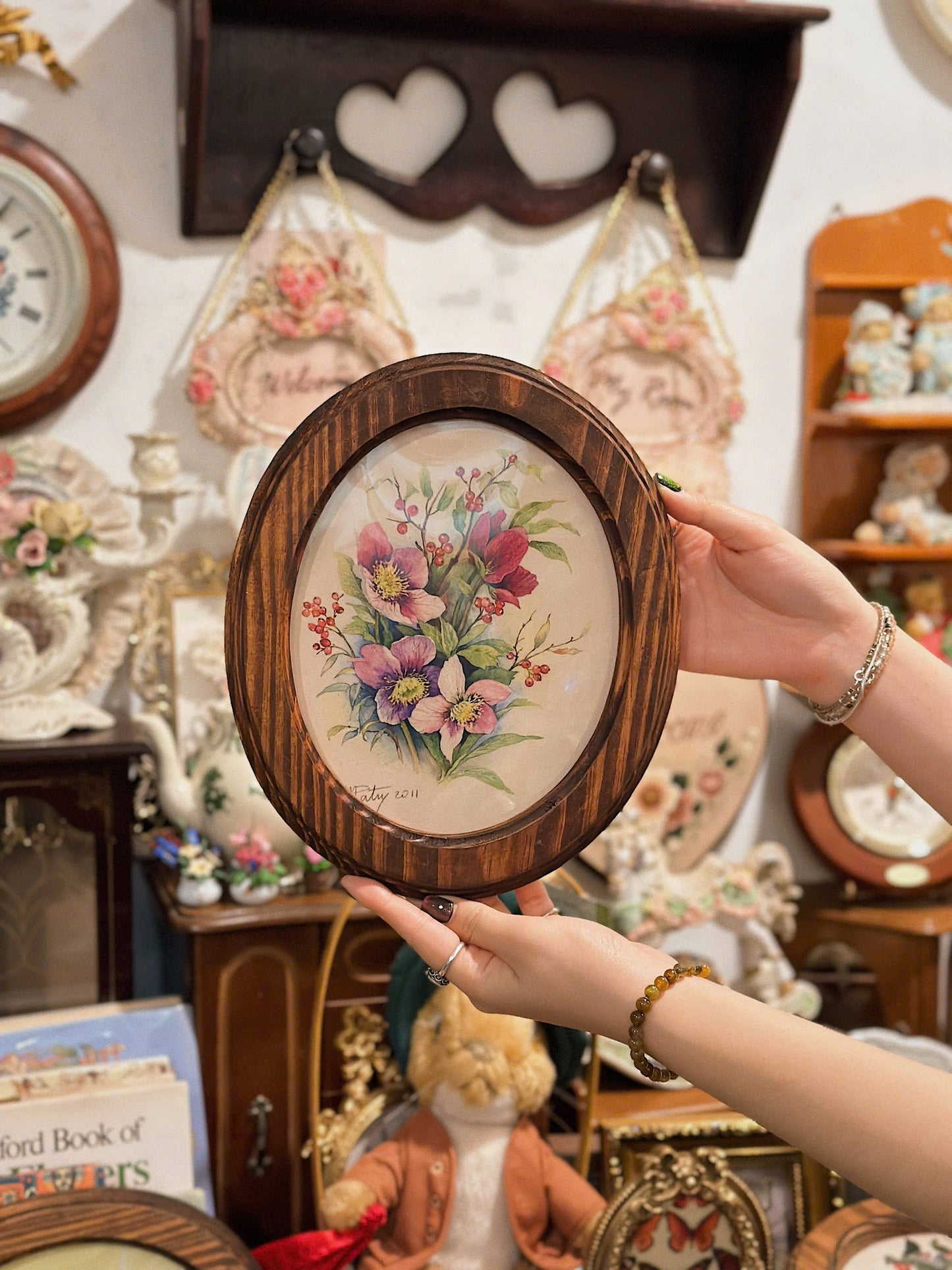 Khung gỗ hình oval handmade
