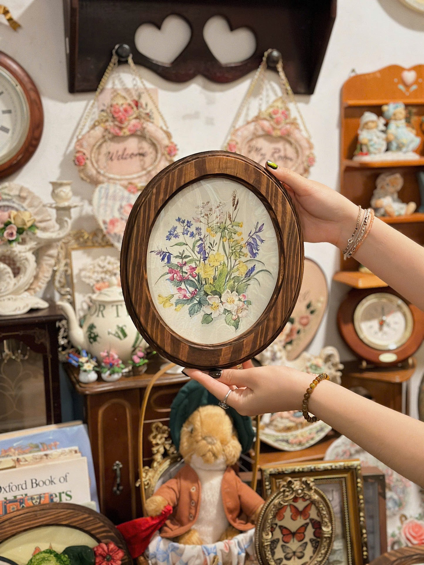 Khung gỗ hình oval handmade
