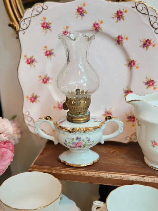 Vintage Porcelain Oil Lamp - Made in Japan