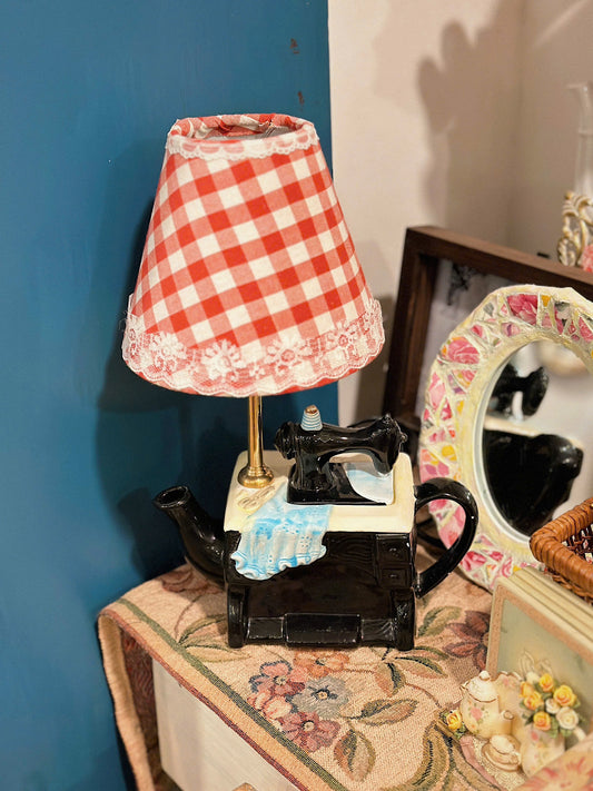 Reworked Sewing Machine Shaped Teapot Lamp